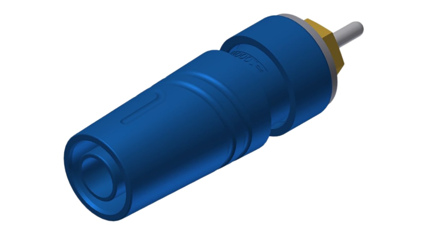 Hirschmann Test & Measurement Blue Female Banana Socket, 4 mm Connector, Solder Termination, 24A, 1000V ac/dc, Gold