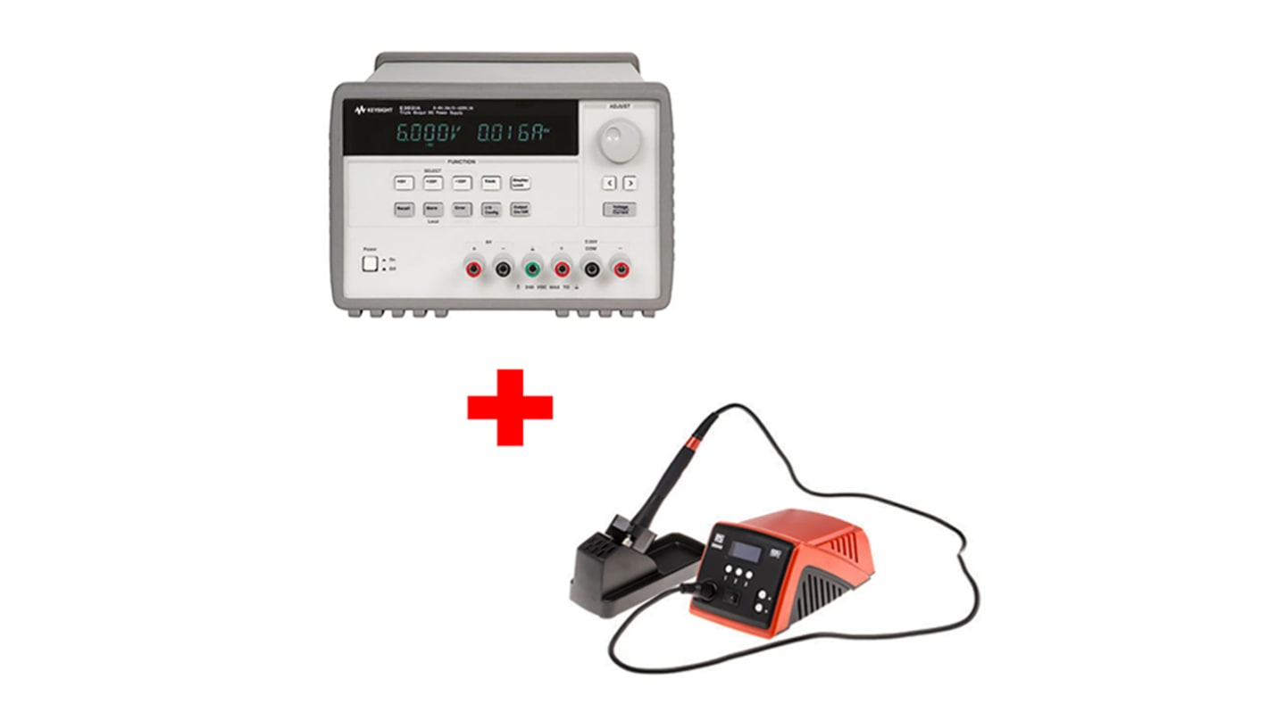 Keysight Technologies Bench Power Supply, 6 V, 25 V, 1 A, 5 A, 3-Output, 80W