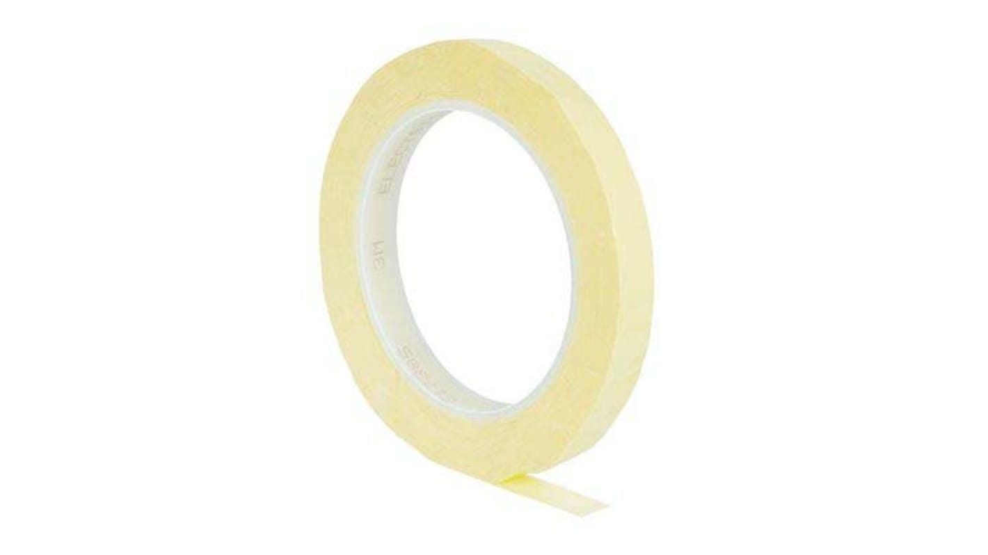 Cinta aislante de 3M™ 1350 de color Amarillo, 12mm x 66m, grosor 0.06mm