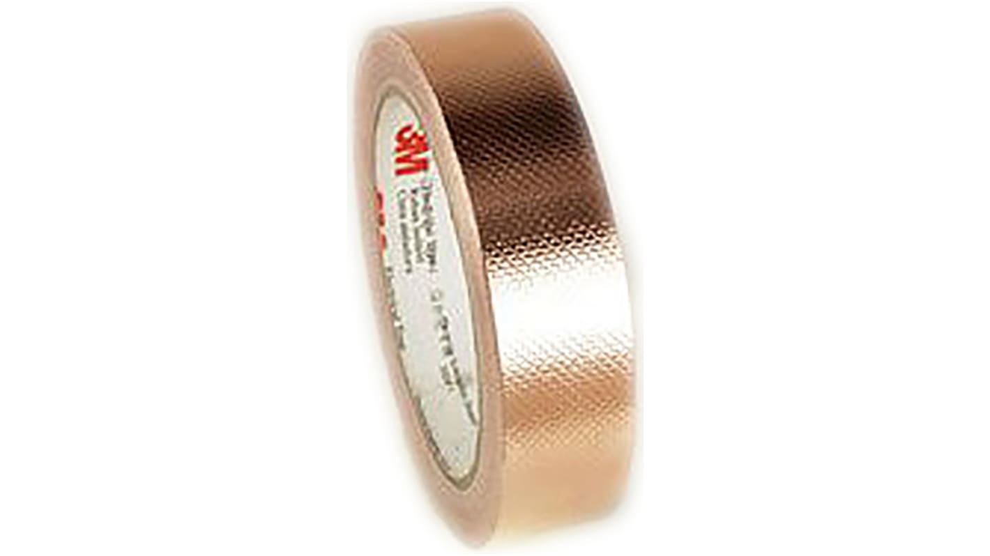 3M 1245 Metallband Kupferband leitend, Stärke 0.04mm, 9mm x 16m, -40°C bis +130°C, Haftung 3,8 N/cm