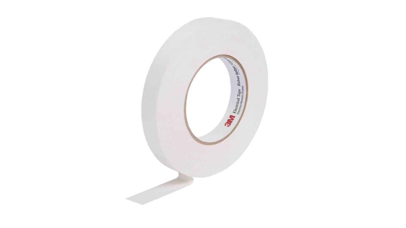 3M Scotch 27 Cloth Tape, 55m x 9mm, White, Glass Finish