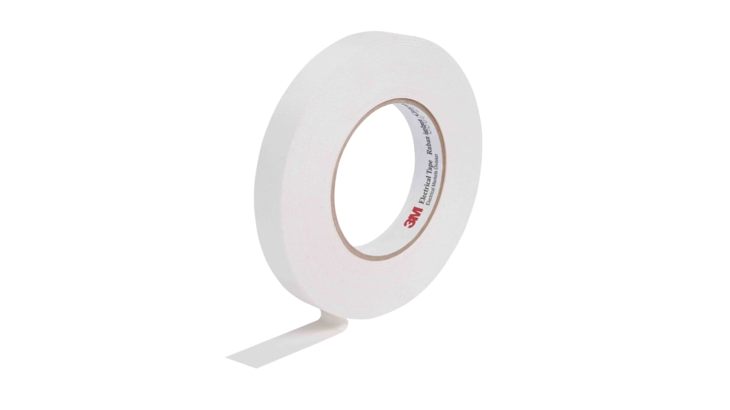 3M Scotch 27 Cloth Tape, 55m x 25mm, White, Glass Finish