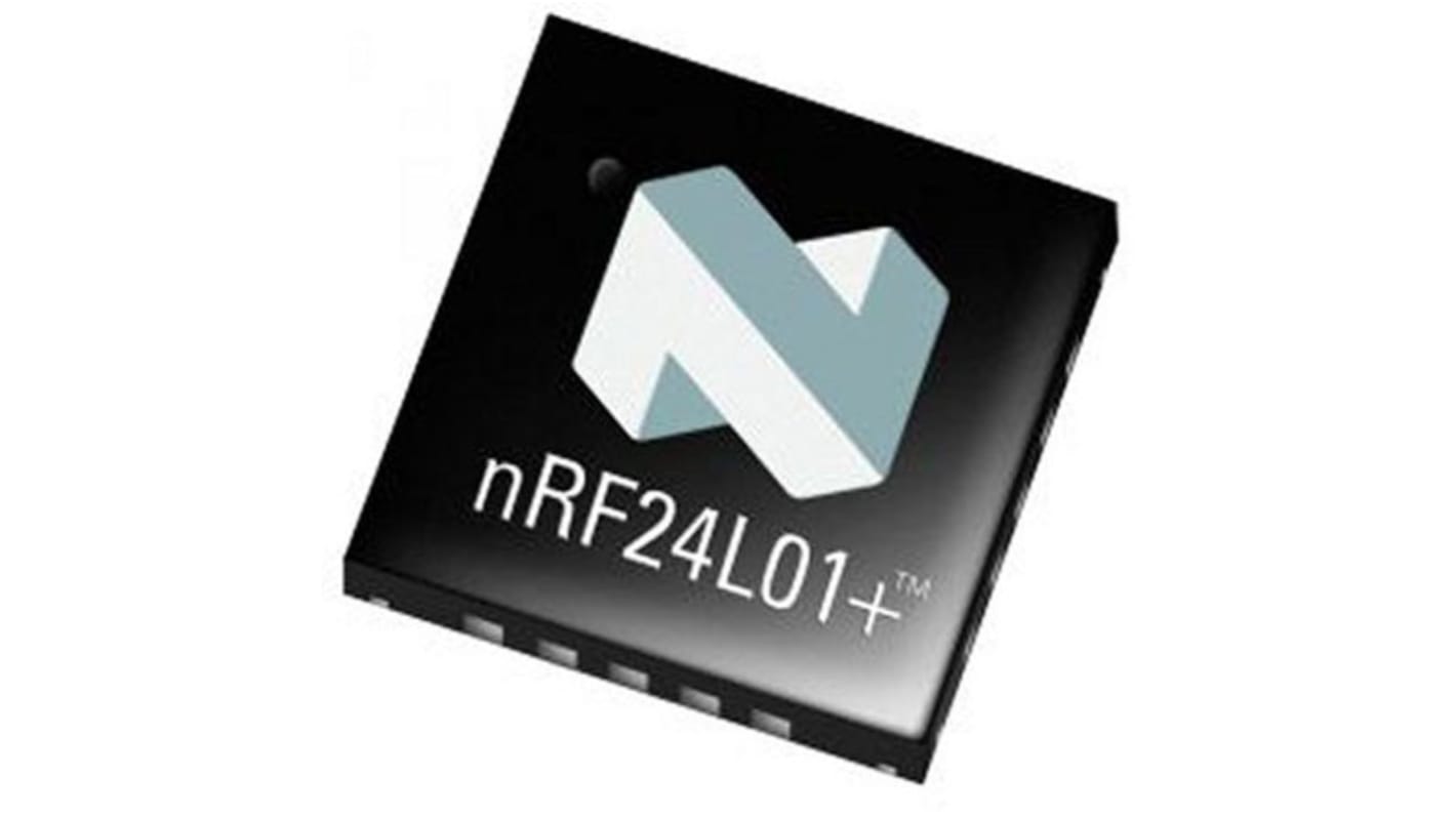 IC ricetrasmettitore RF NRF24L01P-T, GFSK, QFN, 20-Pin