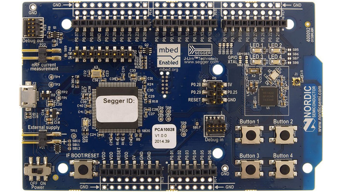 Nordic Semiconductor Bluetooth Smart (BLE) Development Kit for nRF51422, nRF51822 2.4GHz NRF51-DK