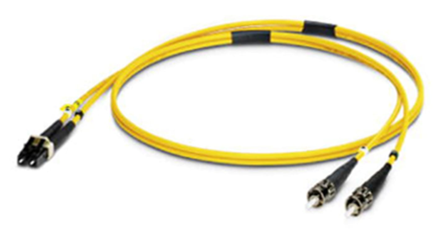 Phoenix Contact OS2 Single Mode OS2 Fibre Optic Cable, 9/125μm, Yellow, 1m