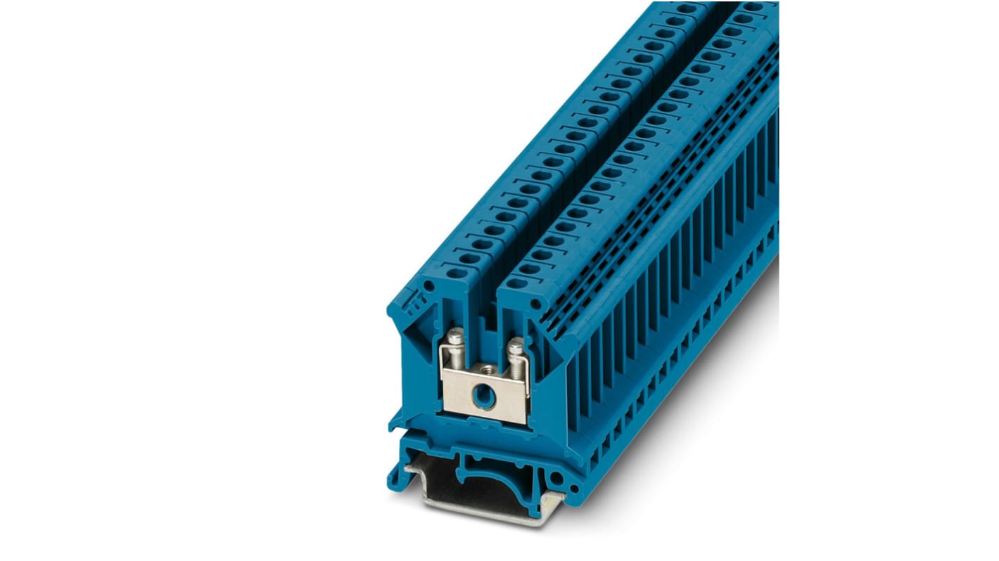 Bloc de jonction rail DIN Phoenix Contact UK5 BU, 0.2 → 4mm², A visser, Bleu