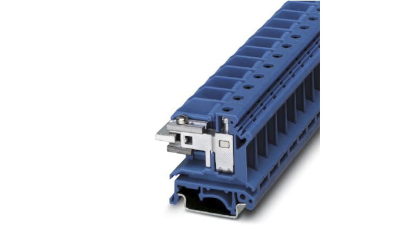 Phoenix Contact UIKN 16 BU Series Blue Disconnect Terminal Block, Single-Level, Plug In Termination