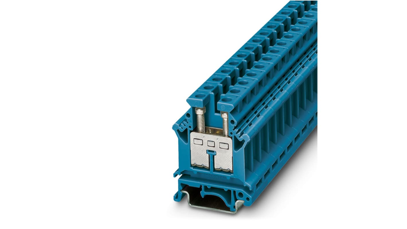 Phoenix Contact 3006098 UK 16 BU Series Blue, 0.5 → 16mm², Single-Level, Screw Termination