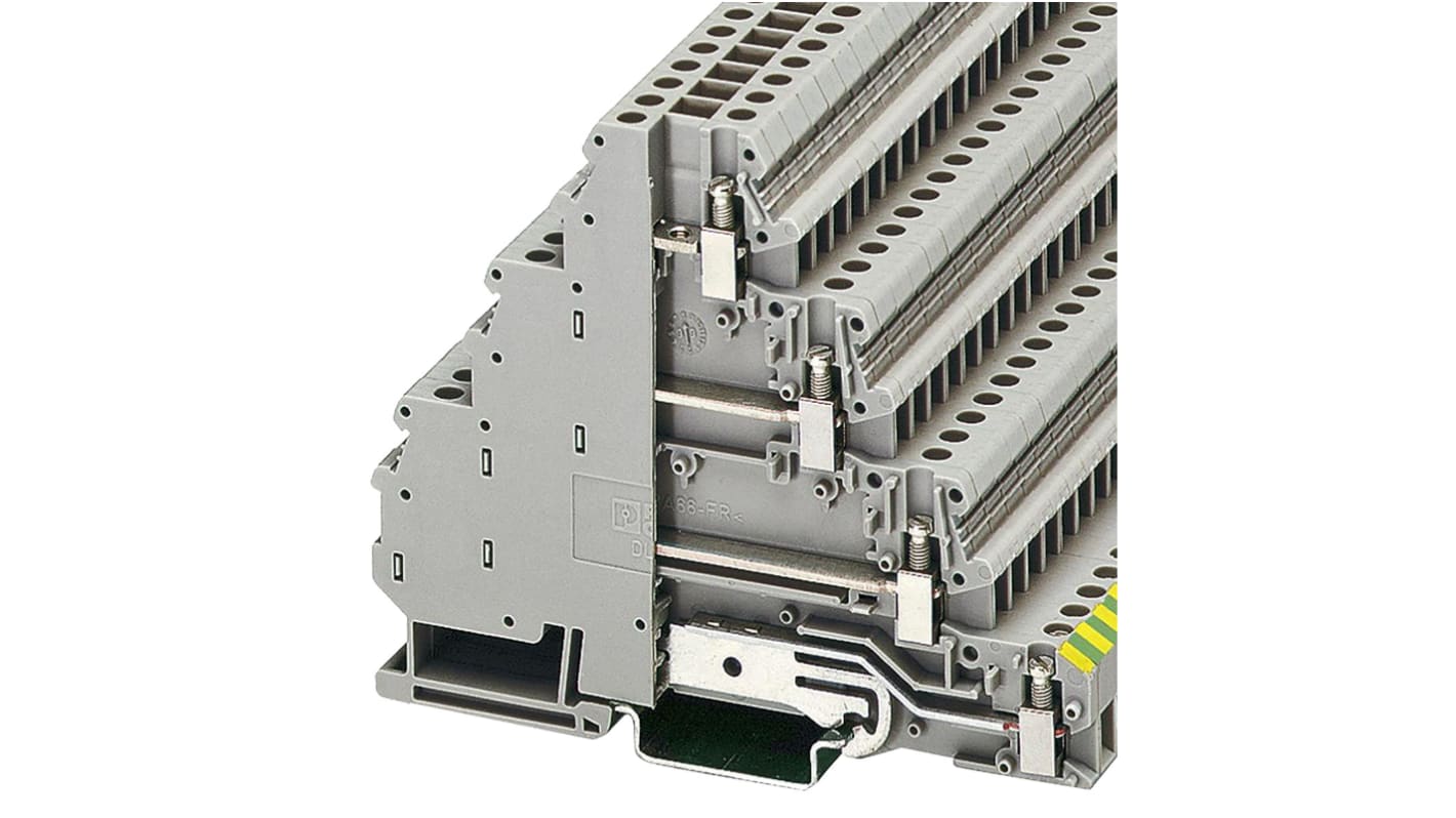 Phoenix Contact 3011999 DLK 4-PE Series Grey, Quadruple-Level, Screw Termination