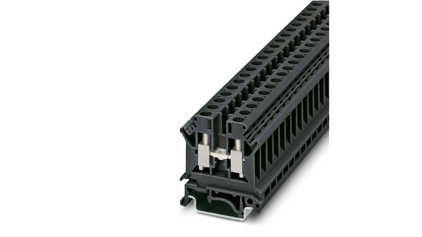 Phoenix Contact 3022328 UK 10 N BK Series Black, Single-Level, Screw Termination