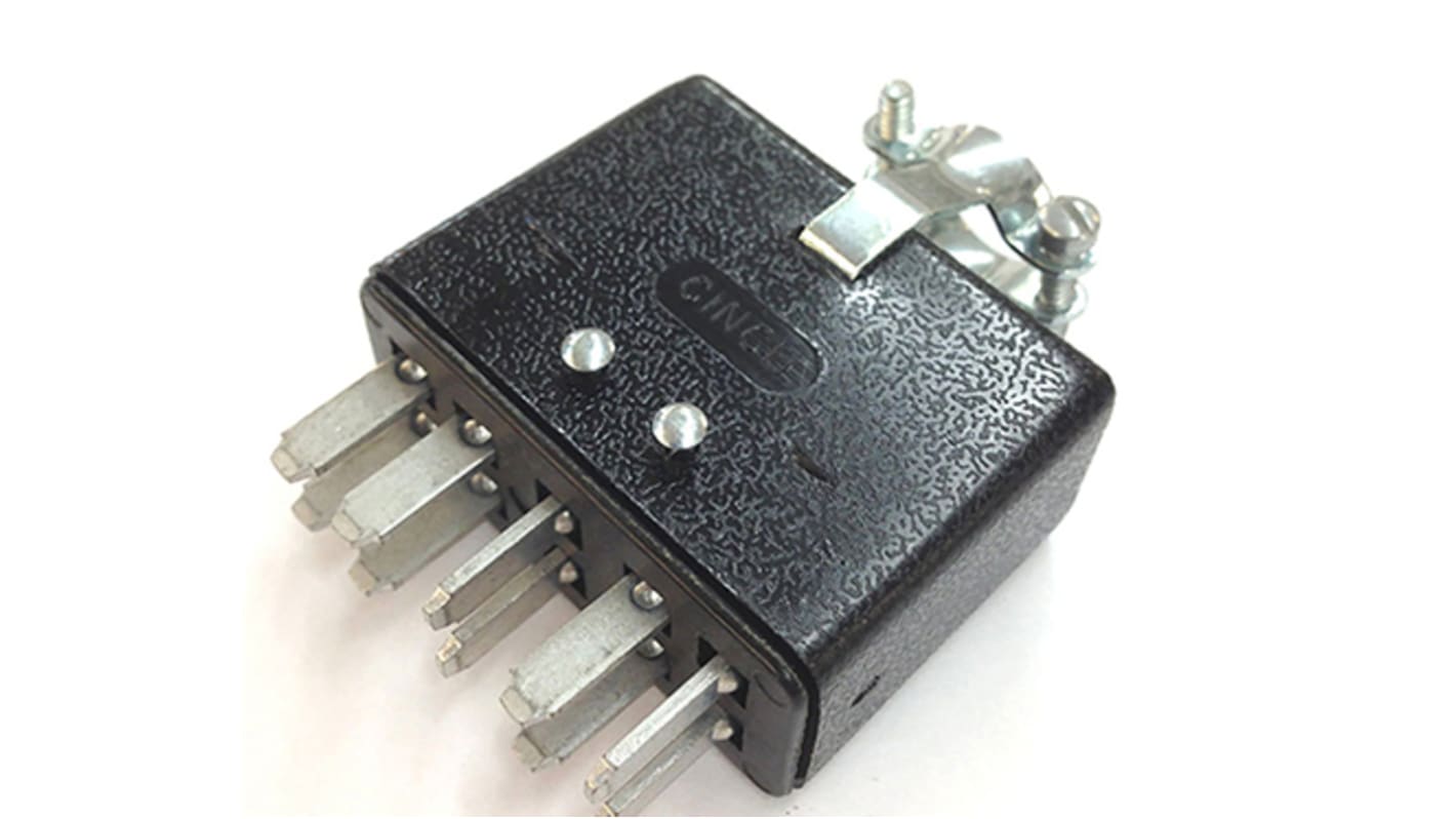 Cinch Connectors, 300 Black Panel Mount 10P Industrial Power Plug, Rated At 10.0A, 250.0 V