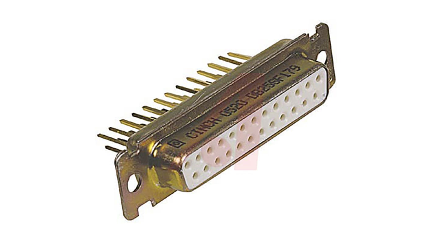 Cinch D 25 Way Right Angle Panel Mount D-sub Connector Socket