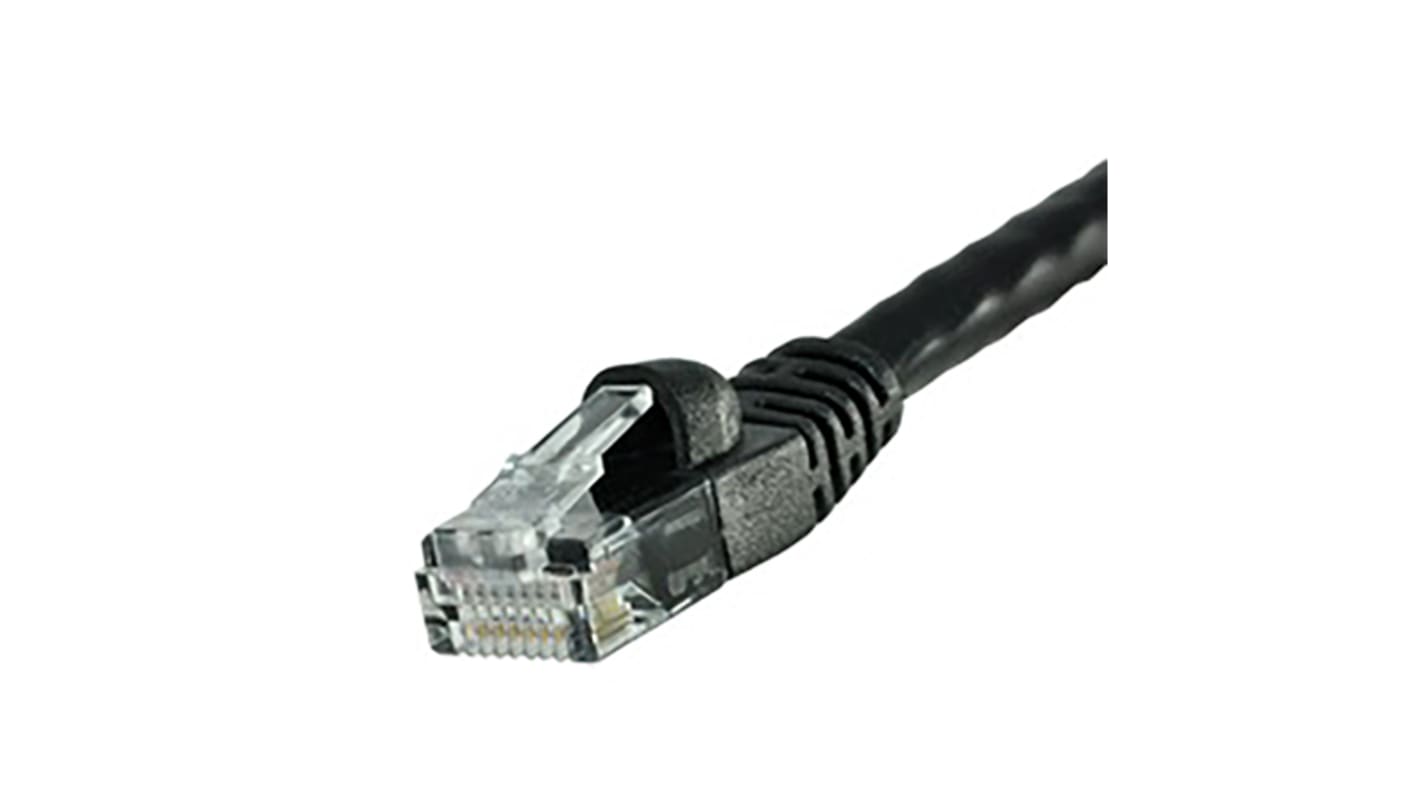 Cable Ethernet Cat6 U/UTP Cinch de color Negro, long. 7.6m, funda de PVC