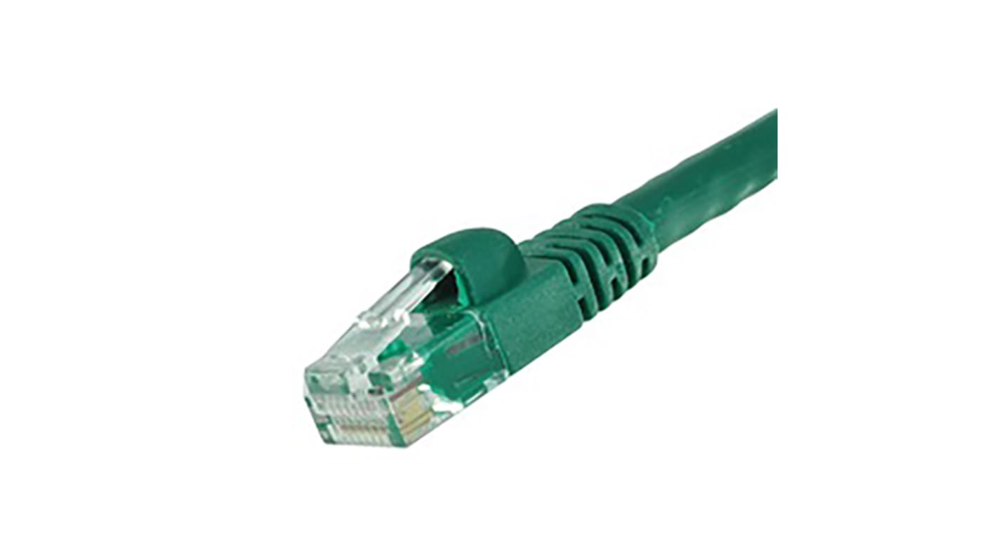 Cinch 73 Ethernetkabel Cat.6, 15m, Grün Patchkabel, A RJ45 U/UTP Stecker, B RJ45, PVC