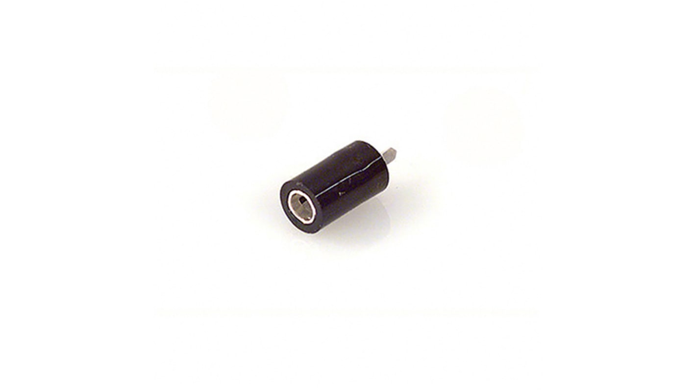 Cinch Connectors Black Female Test Socket, 2mm Connector, Solder Termination, 5A, Silver Plating