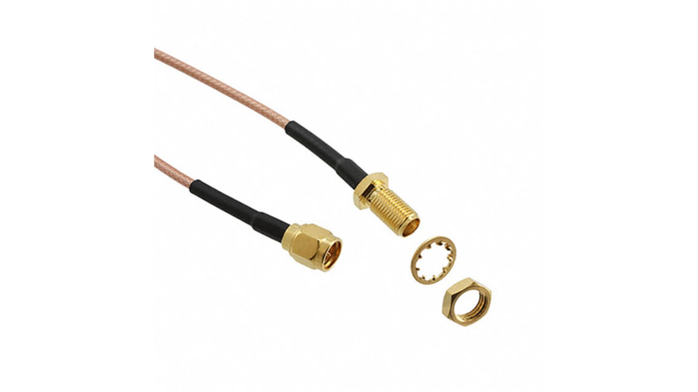 Cable coaxial RG316 Cinch, 50 Ω, con. A: SMA, Macho, con. B: SMA, Hembra, long. 457.2mm