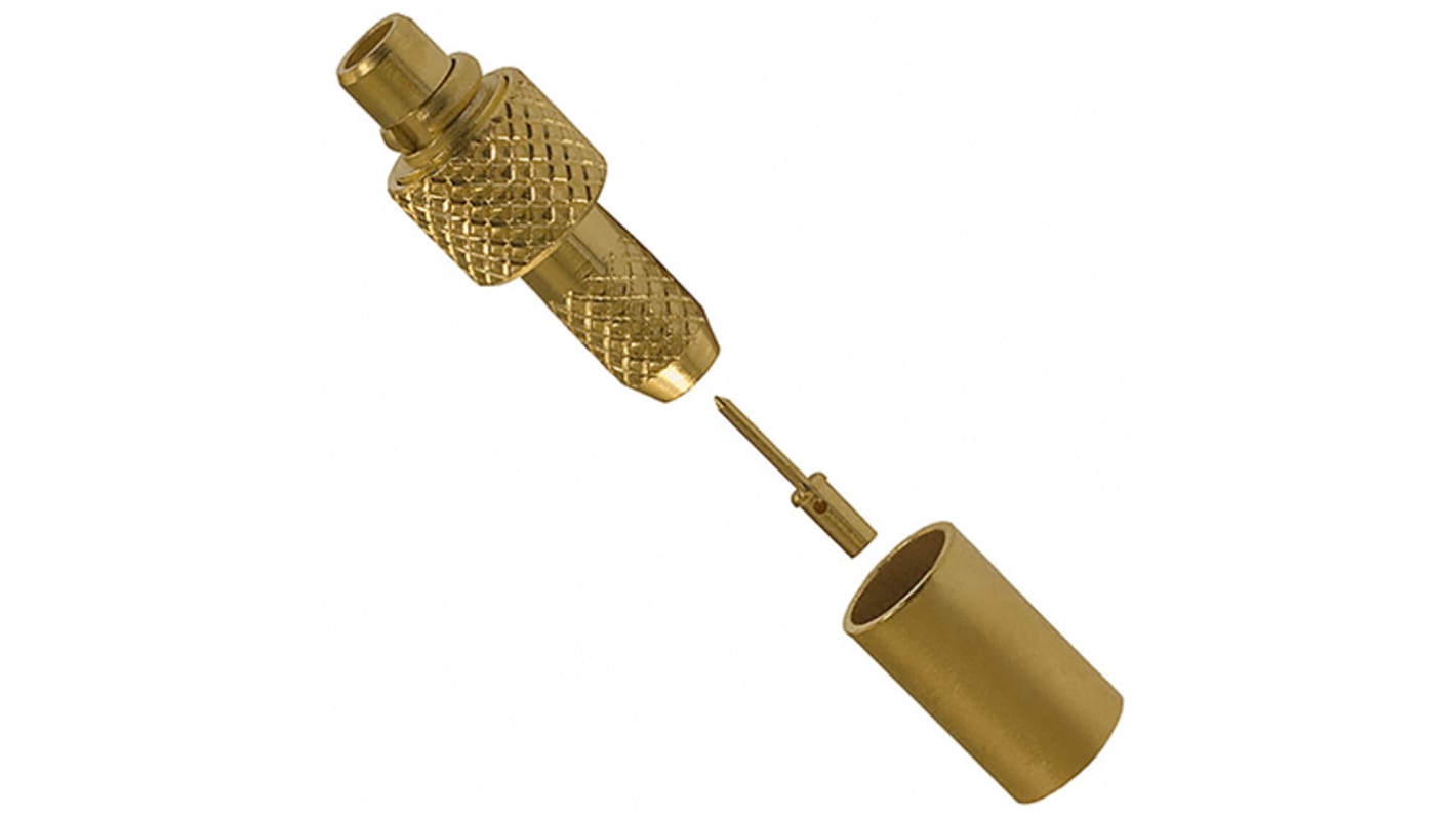 Cinch MMCX Series, Plug Cable Mount MMCX Connector, 50Ω, Crimp Termination, Straight Body