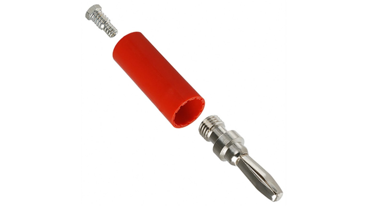 Cinch Connectors 4 mm Bananenstecker Rot, Kontakt vernickelt, 1750V / 15A, Lötanschluss