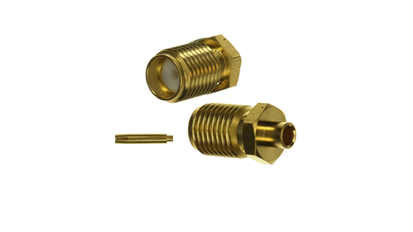 Cinch Connectors SMA Series, jack Cable Mount SMA Connector, 50Ω, Solder Termination, Straight Body