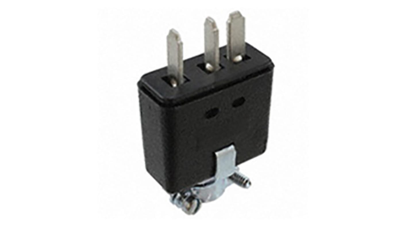 Cinch Connectors, 300 Black Panel Mount 3P Industrial Power Plug, Rated At 10.0A, 250.0 V