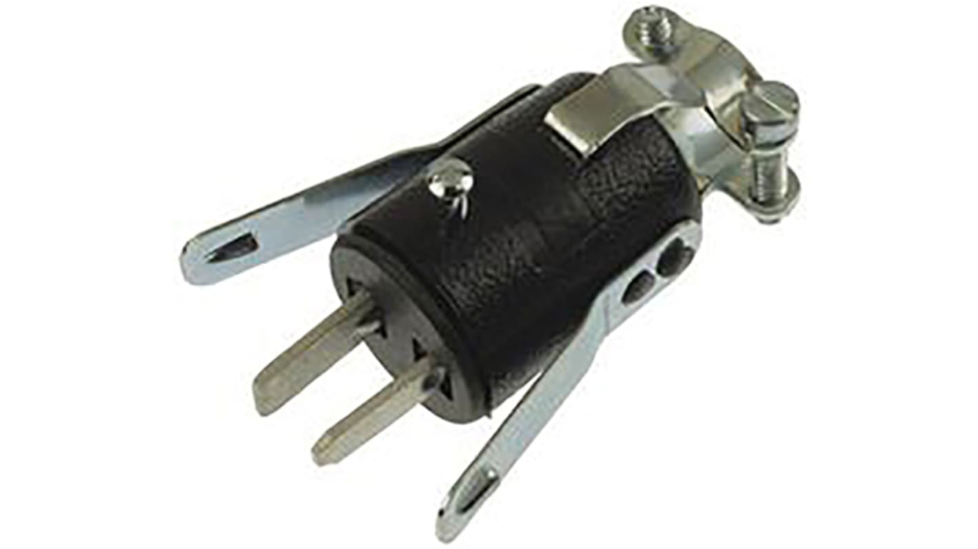 Cinch Connectors, 300 Black Panel Mount 2P Industrial Power Plug, Rated At 10.0A, 250.0 V