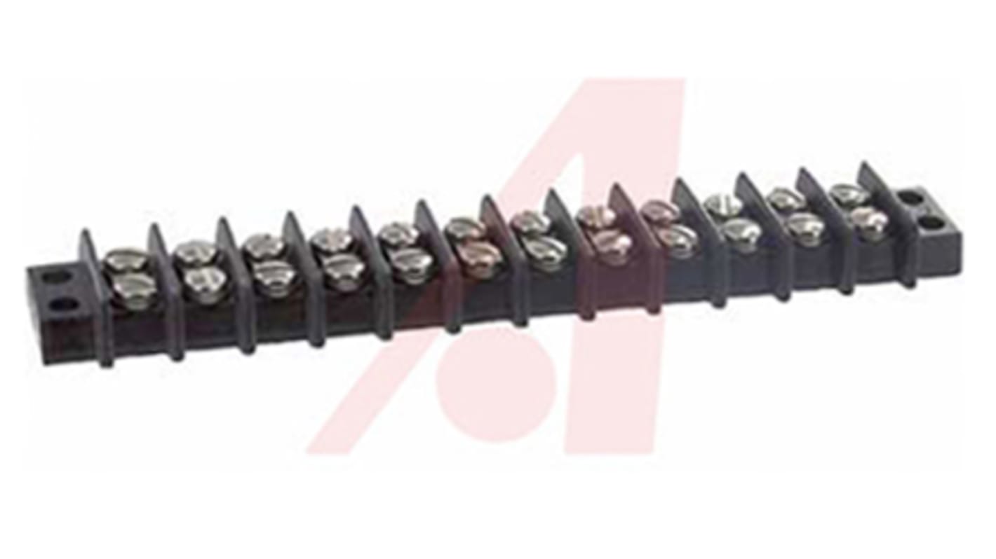 Cinch Barrier Strip, 12 Contact, 9.53mm Pitch, 2 Row, 15A, 250 V ac