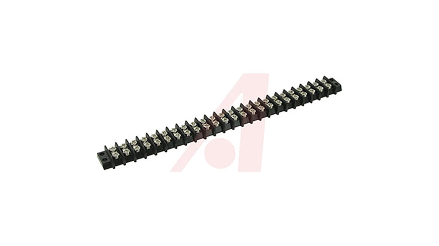 Cinch Connectors Barrier Strip, 24 Contact, 9.53mm Pitch, 2 Row, 15A, 250 V ac