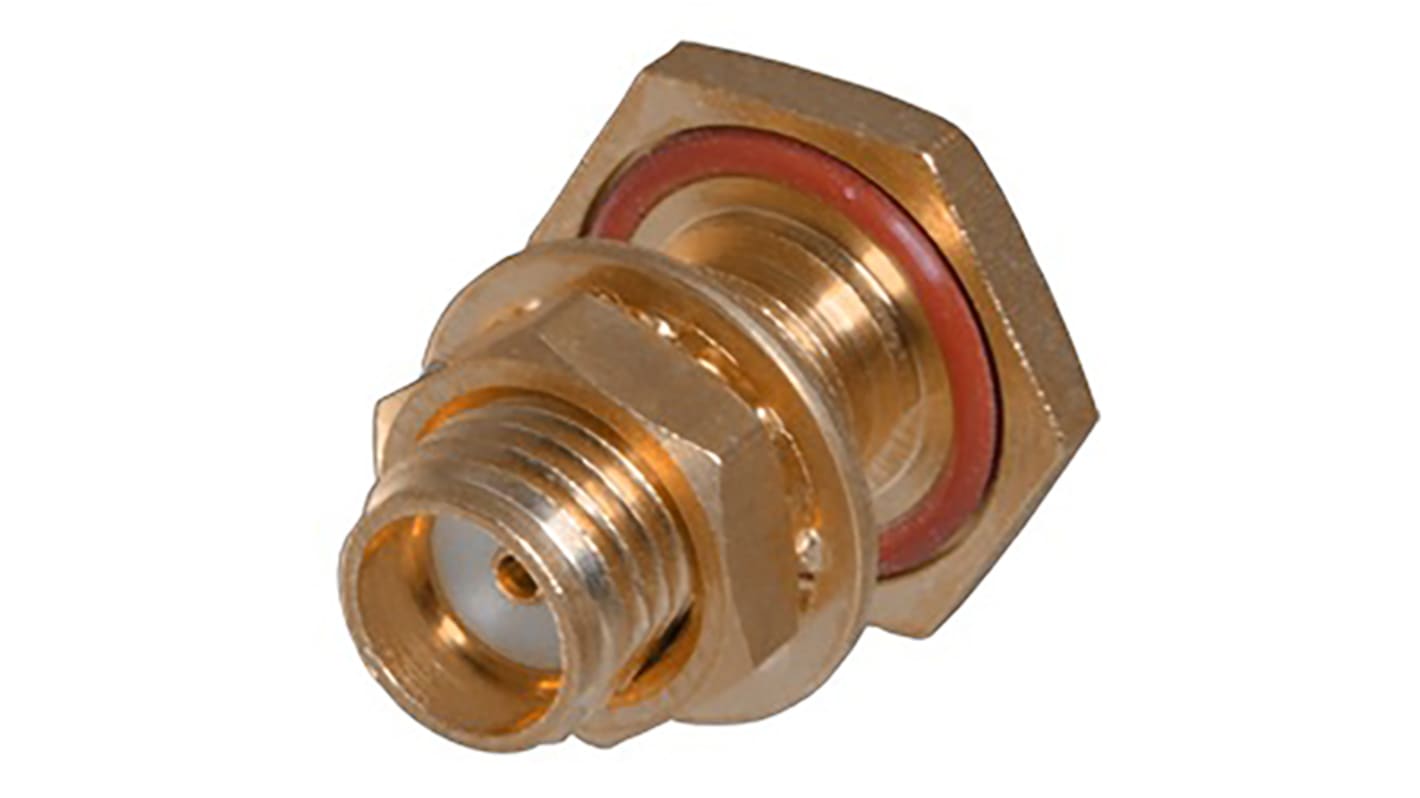 Cinch Connectors SMA Series, jack Bulkhead Mount SMA Connector, 50Ω, Crimp Termination, Straight Body