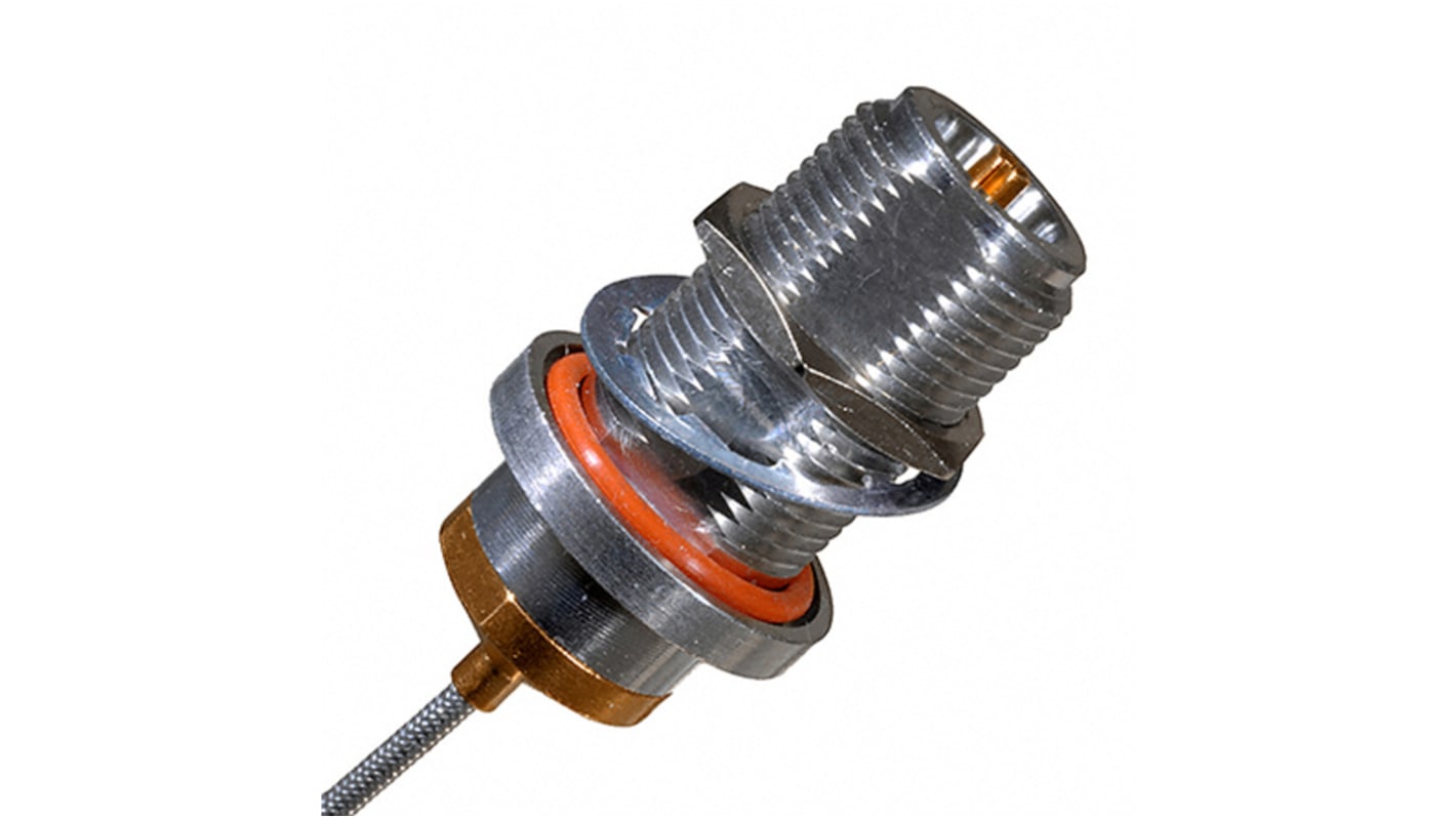 Cinch Connectors, jack Cable Mount N Connector, 50Ω, Solder Termination, Straight Body