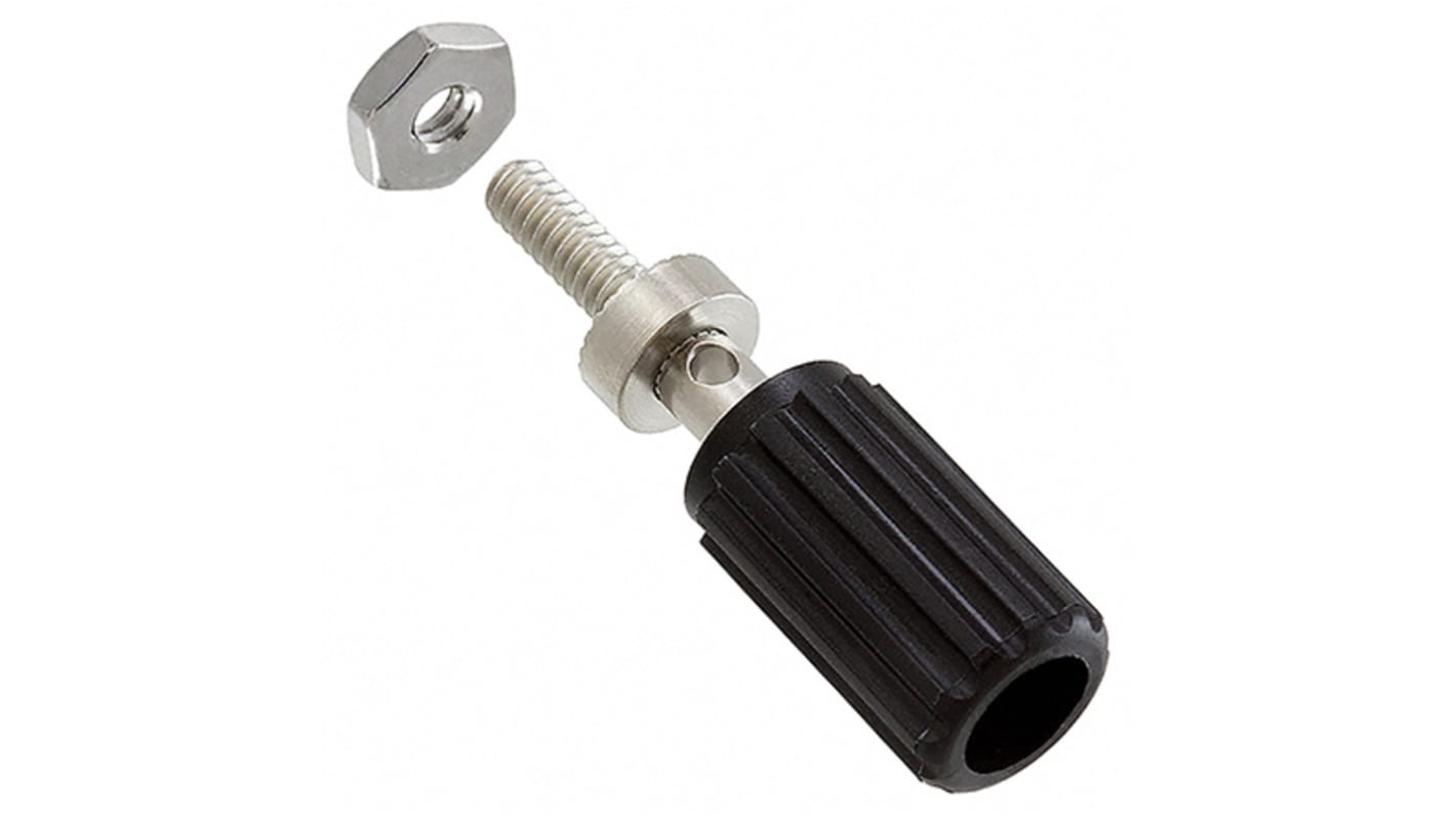 Cinch Connectors 15A, Black Binding Post With Brass Contacts and Nickel Plated