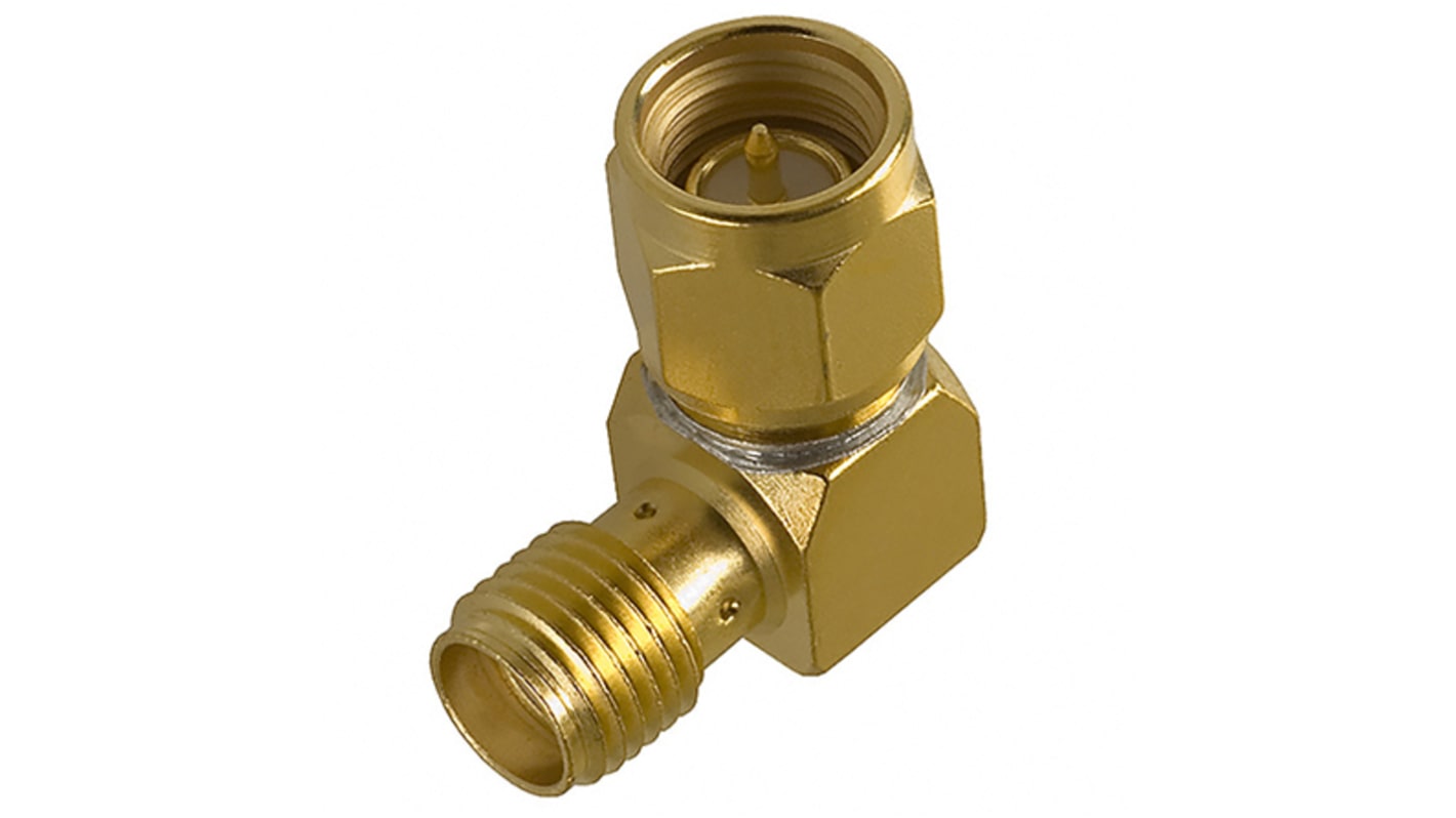 Cinch SMA Series Female, Male SMA Connector, 50Ω, Right Angle Body