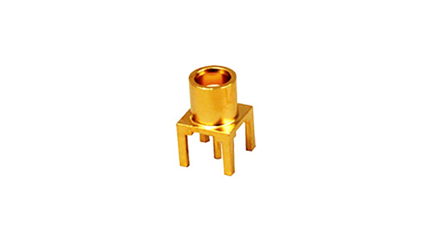 Cinch Connectors MCX Series, Jack PCB Mount MCX Connector, 50Ω, Solder Termination, Straight Body