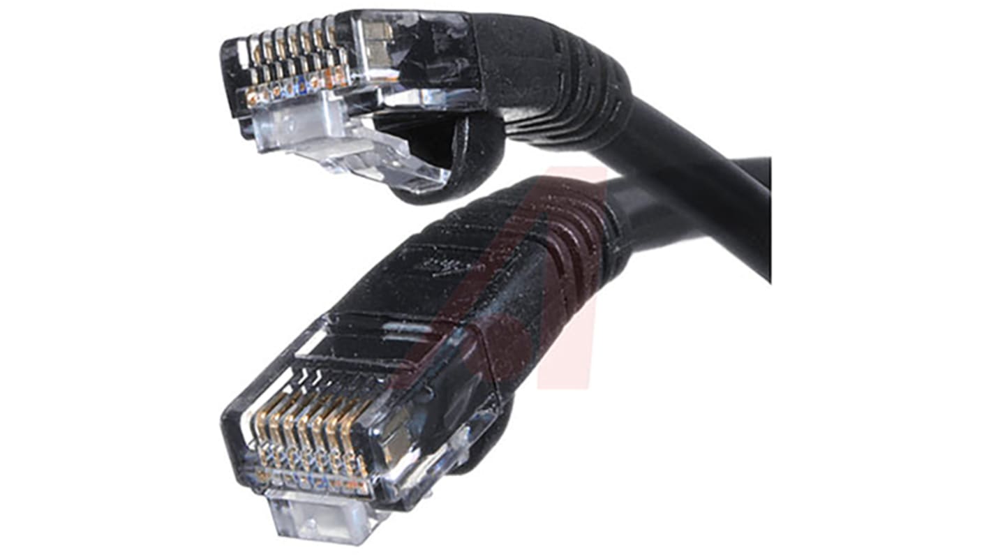 Cable Ethernet Cat5e U/UTP Cinch de color Negro, long. 2.1m, funda de PVC