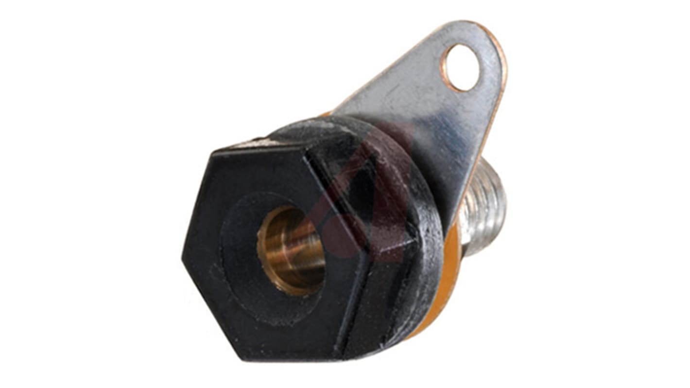 Cinch Connectors 15A, Black 4 mm Test Terminal With Brass Contacts and Nickel Plated