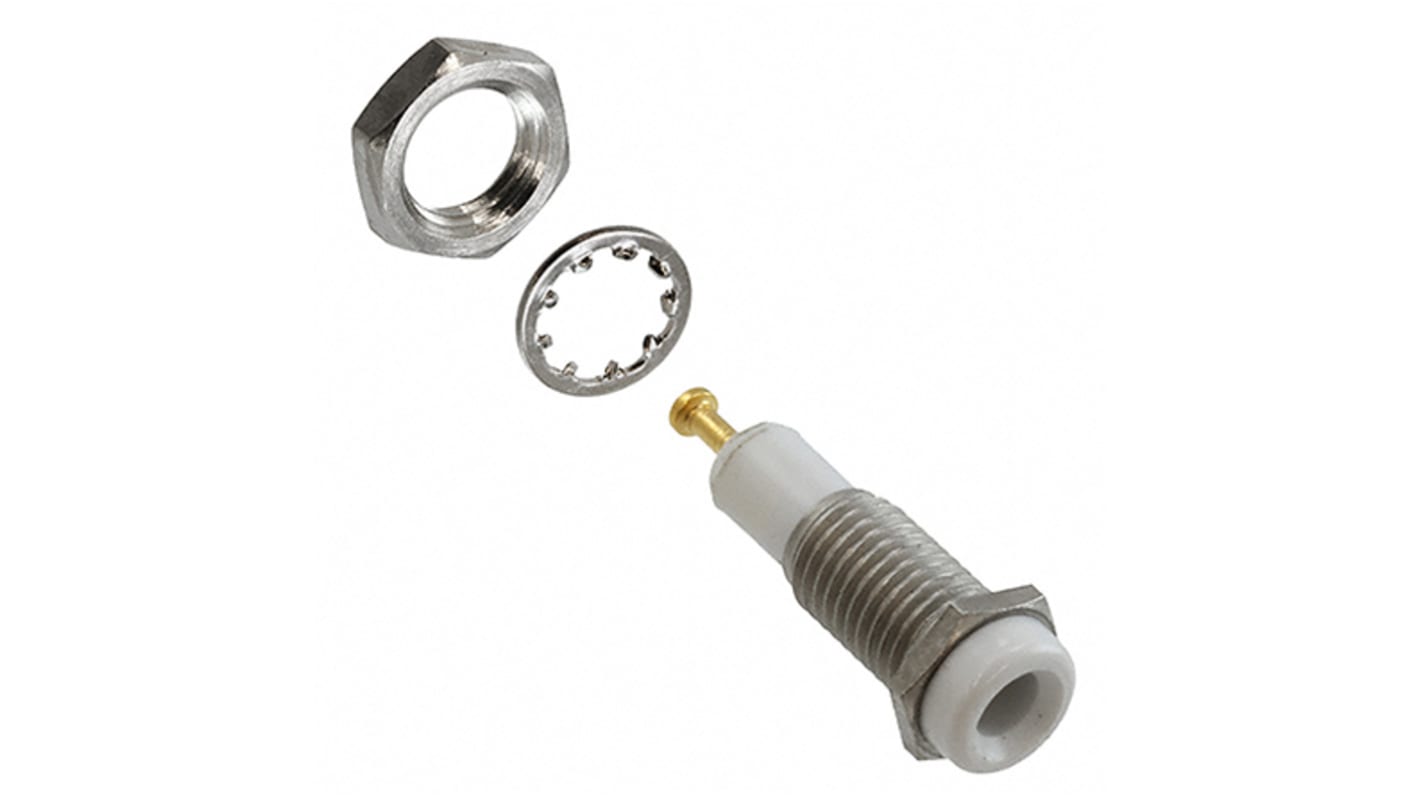 Cinch Connectors White Female Test Socket, 2mm Connector, Solder Termination, 10A, Gold Plating