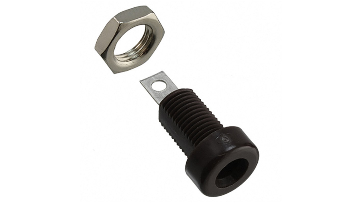 Cinch Connectors Brown Female Banana Socket, 4 mm Connector, Solder Termination, 15A, 3500V, Tin Plating