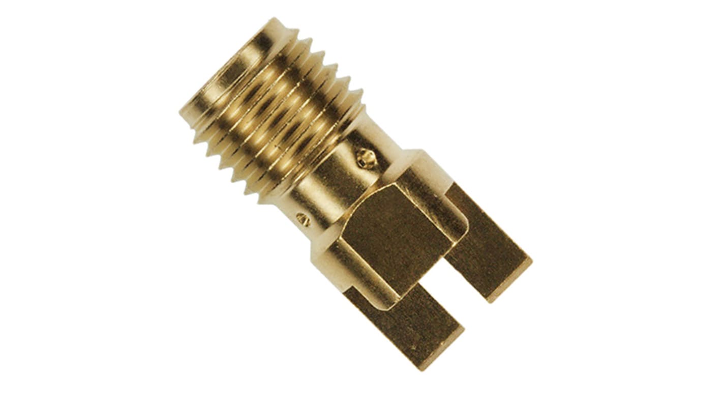 Cinch Connectors SMA HF Series, jack Edge Mount SMA Connector, 50Ω, Solder Termination, Straight Body