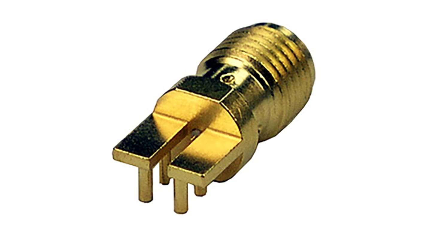 Cinch Connectors SMA HF Series, Jack PCB Mount SMA Connector, 50Ω, Solder Termination, Right Angle Body
