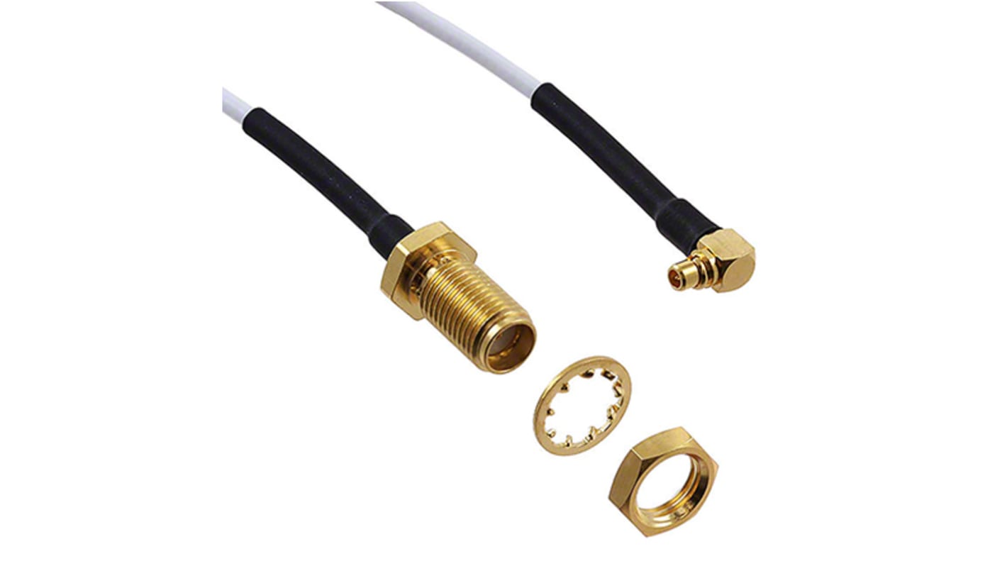 Cinch 415 Series Male MMCX to Female SMA, 152.4mm, RG178 Coaxial, Terminated50 Ω