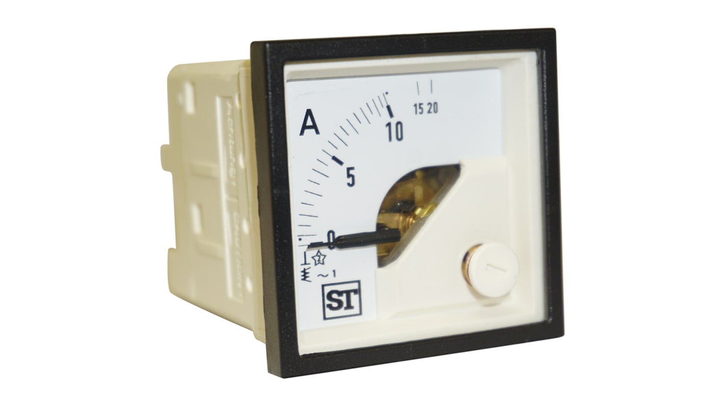 Amperomierz analogowy panelowy AC zakres 0 → 10A wysokość wycięcia: 48mm wartość 10A +55°C Sifam Tinsley