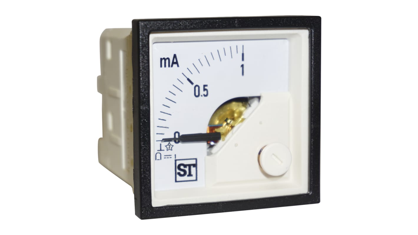 Sifam Tinsley Sigma Analogue Panel Ammeter 1mA DC, 48mm x 48mm Moving Coil