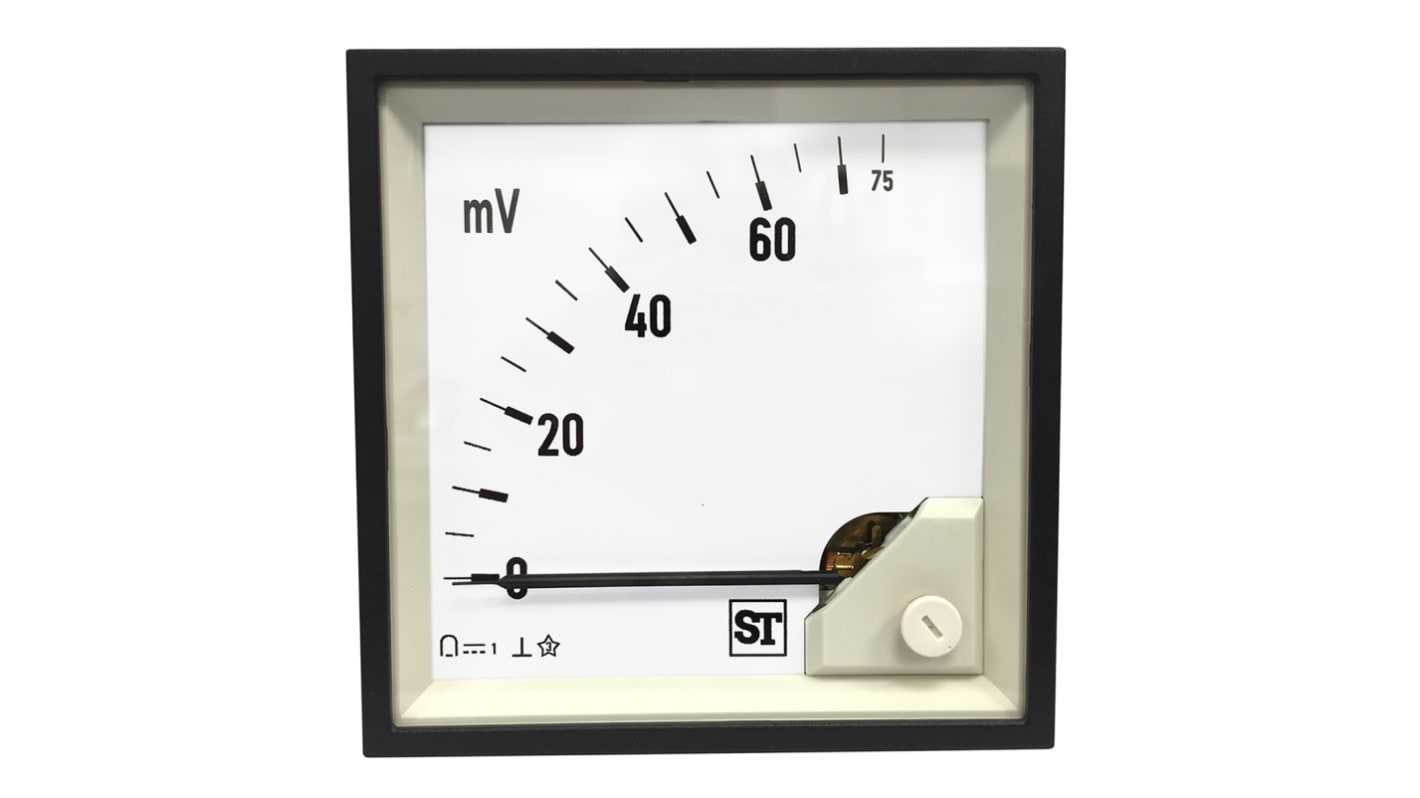 Sifam Tinsley Sigma Analogue Panel Ammeter 75mV DC, 68mm x 68mm Moving Coil
