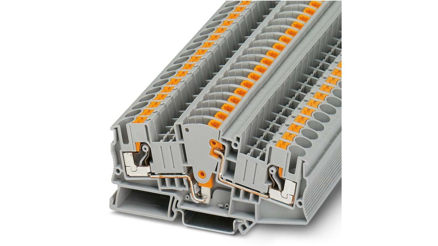 Phoenix Contact 3212170 PTME 6 Series Grey, 0.5 → 10mm², Single-Level, Push In Termination