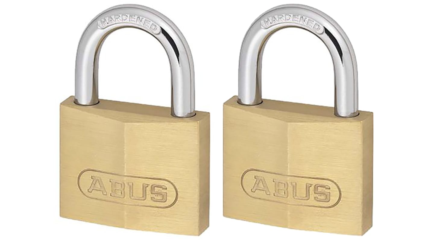 ABUS Key Weatherproof Brass Padlock, 6mm Shackle, 39mm Body