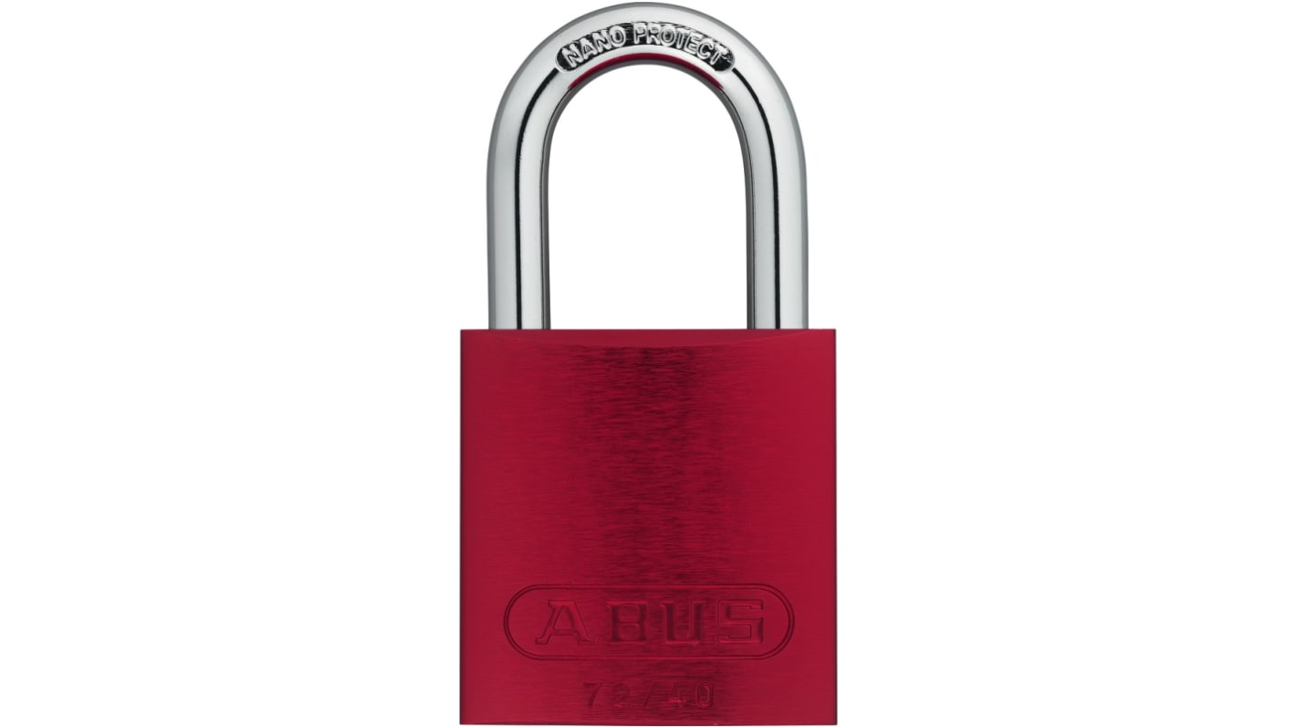 Candado de Aluminio, acero ABUS , Ø de grillete 6.5mm, color Rojo, para Interior, exterior