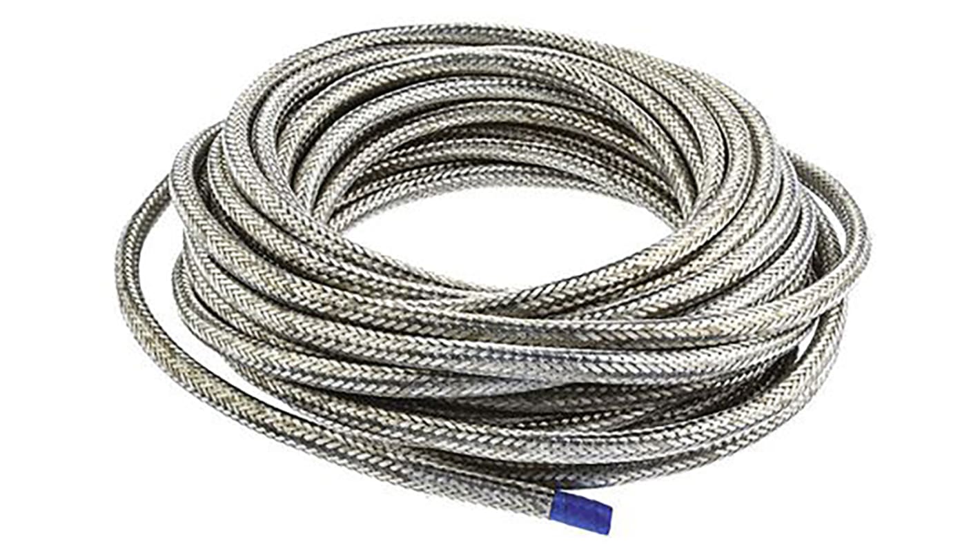 TE Connectivity Expandable Braided Nickel Plated Copper Alloy Cable Sleeve, 6mm Diameter, 10m Length, RayBraid Series