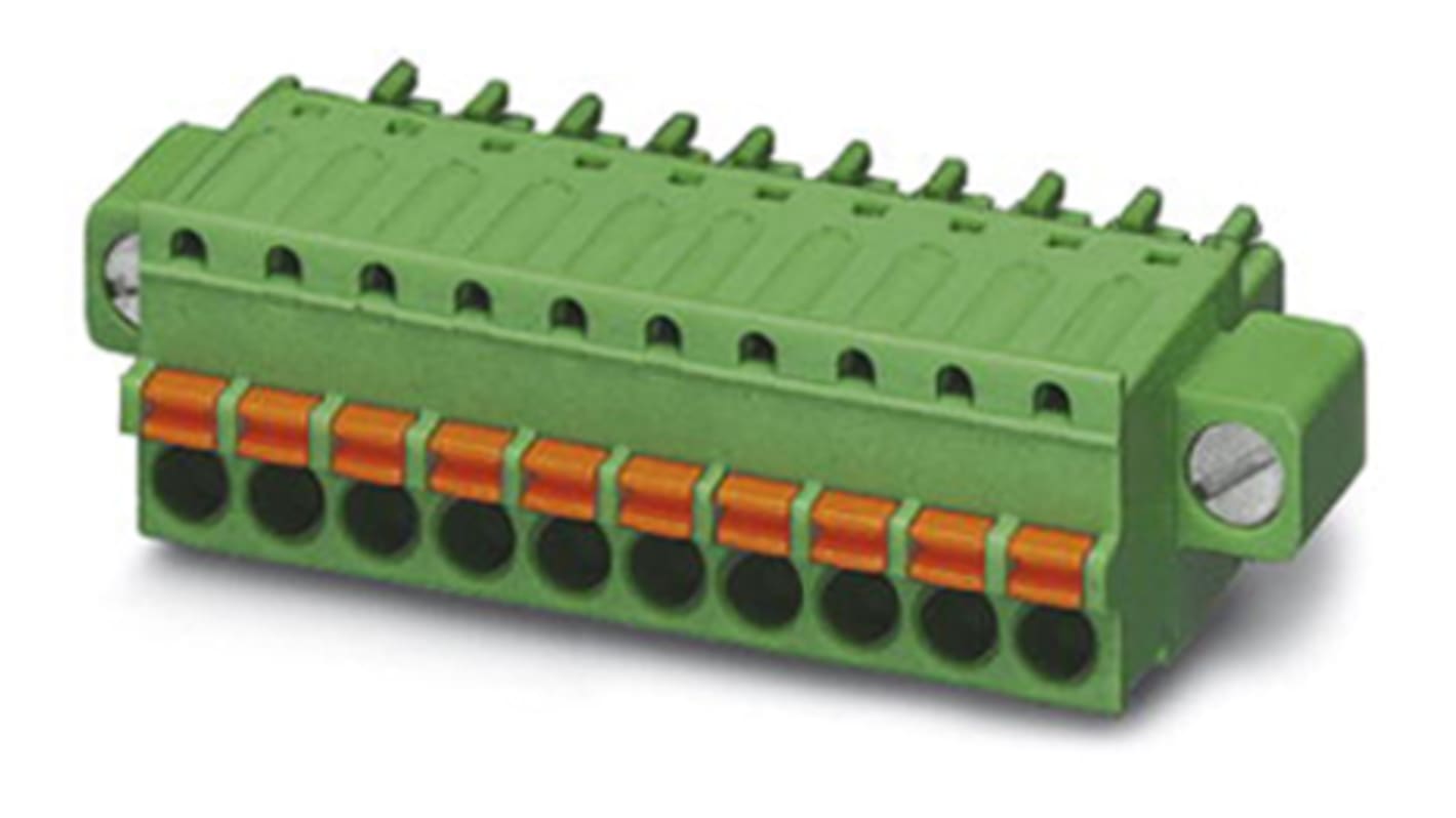 Phoenix Contact FK-MCP 1.5/19-STF-3.81 Series PCB Terminal Block, 19-Contact, 3.81mm Pitch, Spring Cage Termination