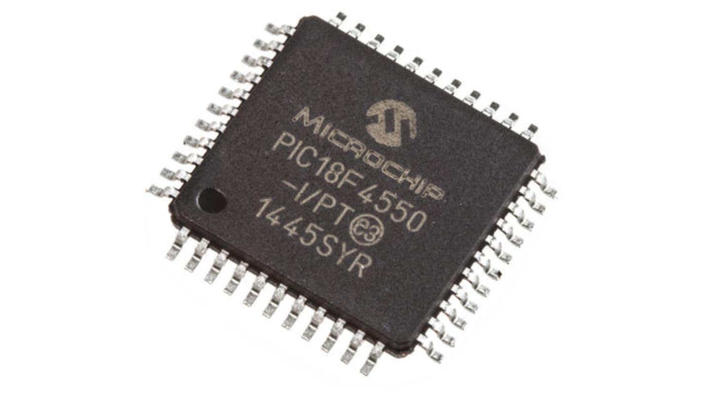 Microchip マイコン, PIC, 48MHz, 32 kB、256 B, フラッシュ, 44-Pin TQFP