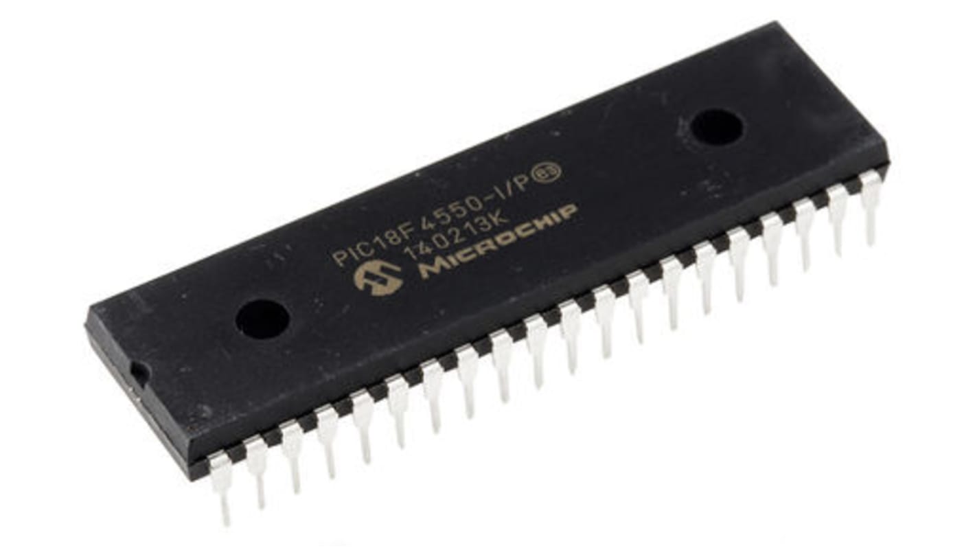 Microchip Mikrocontroller PIC18F PIC 8bit THT 32 KB, 256 B PDIP 40-Pin 48MHz 2048 kB RAM USB