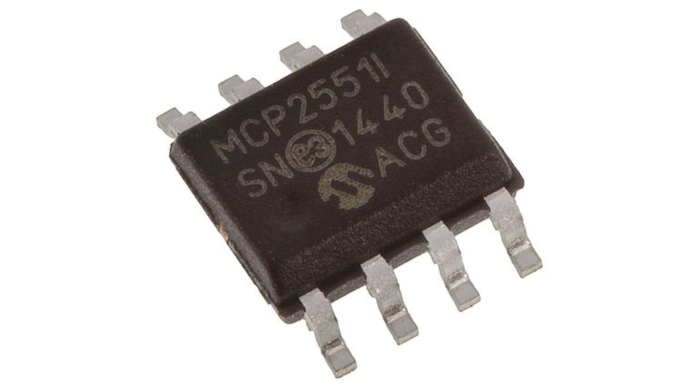 Microchip CAN收发器, 1收发器, SOIC封装, 8引脚